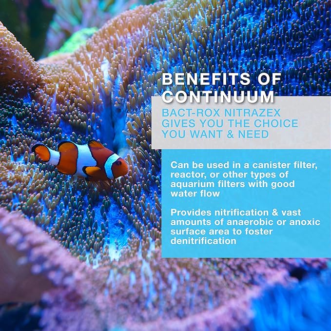 Continuum Aquatics Bact Rox Nitrazex – Small Porous Filtration Media to Remove Nitrates, Nitrite, and Ammonia in Reefs, Marine Saltwater and Freshwater Aquariums, 250-ml
