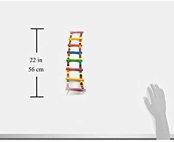 Ladder Bird Toys for Bird Parrot Budgies Cockatiels Parakeets Crawling Bridge Wooden Cage Funny Training Swing Toys 22 inches