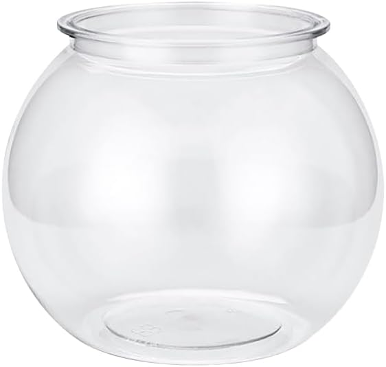 Small Clear Plastic Fish Bowl Mini Decorative Goldfish Bowl Heavy Duty Round Vase Transparent Table Centerpiece Vase Desktop Aquarium Bowls Christmas Candy Container for Home Decorations