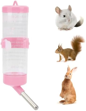 No Drip Water Bottle for Small Pets, 17oz Leak Proof Cage Water Dispenser with Top Fill for Guinea Pig, Hamster, Bunny, Ferret, Hedgehog, Chinchilla