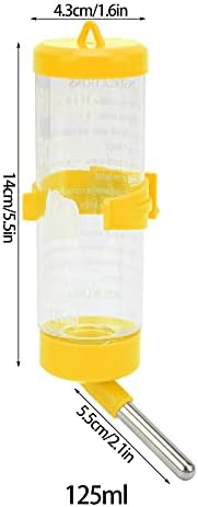 Small Animal Water Bottle, Automatic No-Drip Water Dispenser for Hamster, Gerbil, Rat, Chinchilla, Guinea Pig, Rabbit Cage