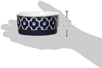 Bone Dry Lattice Collection Pet Bowl & Canister, Small Set, 4.25x2", Nautical Blue, 2 Count