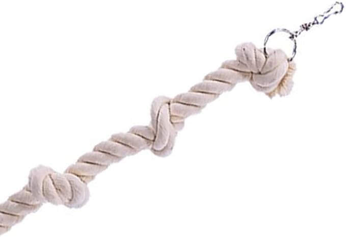 Bird Rope Toy with Knots Cotton Rope Cage Hanging Swing Parrot Bungee Toy for Chewing Climbing 15.74in in Length Bird Rope Toys for Parrots