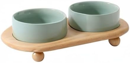 Havniva Raised Cat Water Bowl 5.1” Elevated Ceramic Cat Food and Water Bowl Whisker Friendly Pet Water Bowls for Indoor Cats, Wide Kitten Dish Relieve Whisker Fatigue Non Slip Cat Feeder