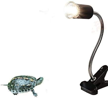 UVA UVB Light Bulb Reptile Ceramic Heat Lamp Pet Heating Bulb Holder Clamp Lamp Fixture Heating Light Lamp For Reptiles,Aquarium Reptile Light Adjustable Habitat Lighting Stand,110V-130V(Black)