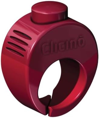 Karen Pryor Medium Clicino Clicker Ring for Dogs & Puppies – Hands-Free Dog Training with Ergonomic Finger Ring & Pull-On Closure – Loud, Clear Sound for Effective Behavior Reinforcement (Red)