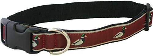 The Good Dog Company- Hemp Dog Collar Hunting and Fishing - Mallard and Fly … (Large (Fits 15"-26" Neck), Crimson Mallard)