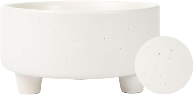 Waggo Uplift Ceramic Dog Bowl for Small Medium and Large Breeds - Heavyweight and Durable Pet Food and Water Dish Crock, Dishwasher Safe, Modern, Elevated Feeder (Speckle, Large)