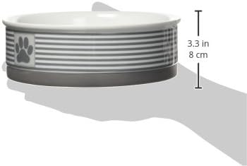 Bone Dry Paw & Patch Ceramic Pet Collection, Large Set, 7.5x2.4", Gray, 2 Piece