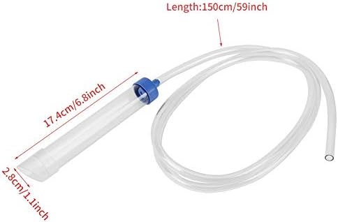 Aquarium Manual Water Changer Gravel Cleaner, Water Filter Syphon Tube Fluids Transfer Tool PVC Sand Vacuum Cleaning Pump Fish Cleaning Tool with 59in Long Pipe