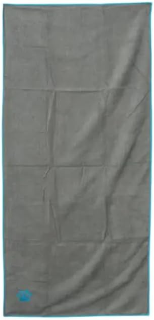 Country Living Large Gray and Teal Microfiber Dog Bath Towel - Quick-Drying, Absorbent, Durable, and Machine Washable, Embroidered Paw Print, 48" x 22" for All Dog Sizes