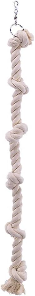 Bird Rope Toy with Knots Cotton Rope Cage Hanging Swing Parrot Bungee Toy for Chewing Climbing 15.74in in Length Bird Rope Toys for Parrots
