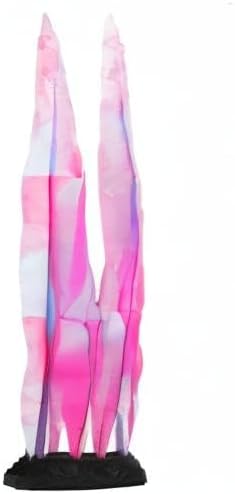 1Pcs Aquarium Decoration Pink Plants Simulation Artificial Water Grass Plastic Fish Tank Decor Plant Soft Silicone Glowing Kelp Ornament Aquarium Accessories,Pink,9.84in