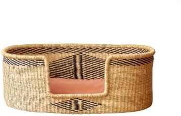 Woven Dog Bed Basket–Gifts for Dogs–Small to XXL Dog Bed–Large Bed for Large Dogs–Elegance and Decorative Bed for Your Dog–Comfortable Dog Bed–Small Dog Bed (Medium, Bobo)