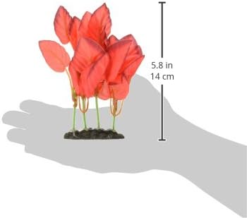 Marina Naturals Red Foreground Silk Plant – Fish Tank Decoration Mimics Live Aquarium Plants Red Small