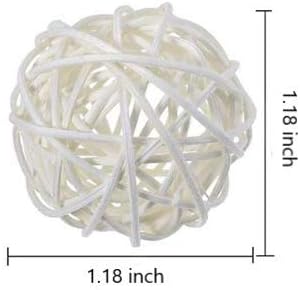 LIUSM 20 Pcs Colorful Handmade Wicker Rattan Balls Decorative, Pet Bird Chew Toy Party Wedding Table Decoration Decorative Crafts Hanging DIY Accessories