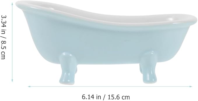 Abaodam Cute Hamster Bed Chinchillas Food Bowl Blue Ceramic Mini Bathtub Small Animal Ice Bathtub for Ceramic Hamster Guinea Pig Bathroom Sand Bath Holder Container Accessories Cage Toys
