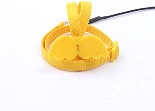 Bird Harness Parrot Leash -Adjustable Outdoor Flying Kit for Parrot Budgie Lovebird Cockatiel Macaw Parakeet (Yellow,L)