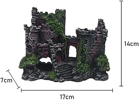 Ulalaza Aquarium Decorations Landscaping Tree Stump Hole Rock Cave Hideouts Stone Fish Tank Resin Driftwood Painted with Realistic Details Over House Supplies Castle Accessories