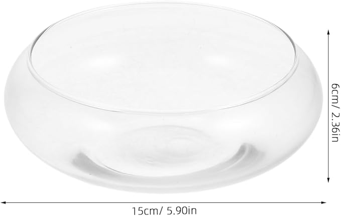 VOSAREA Clear Glass Fish Bowl 5.90 X 5.90 X 2.36 in Round Bubble Vase Hydroponic Bowl for Plants Desktop Glass Flowerpot Terrarium Small Fish Tank Wedding and Home Decor