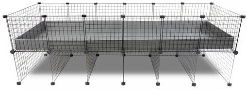 GuineaDad Piggy Condo – Premium C&C Cage with Pillars for Guinea Pigs & Small Animals with Coroplast Base | Acrylic and C&C Grids for Small Pets (C&C Grids, XXL (29" x 87.5" x 28.5"))