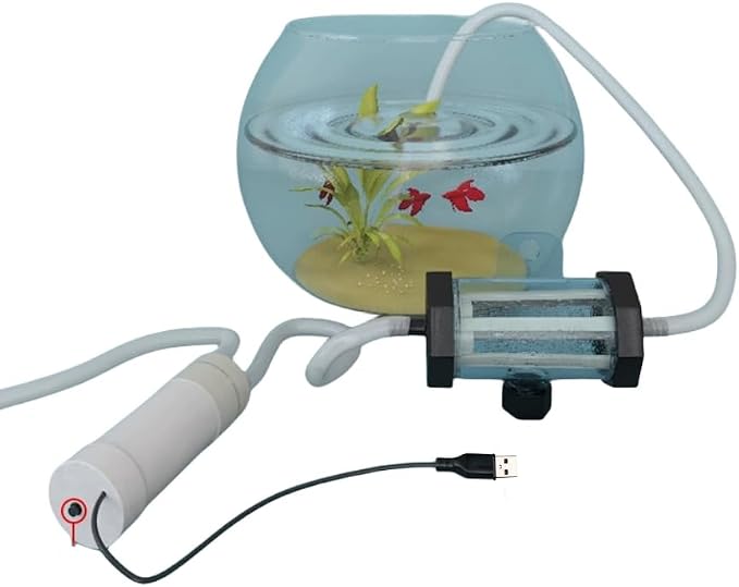 Electric Aquarium Gravel Cleaners USB Pump Quick Low Water Level Water Changer Aquarium Siphon Vacuum Cleaner with 5M(16.5FT) and Filter for Fish & Turtle Tank(not Include Tank & Fish)