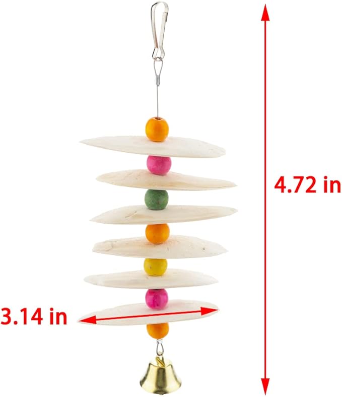 DQITJ 2 Pack Bird Cuttlebone Chew Toy, Natural Calcium Cuddle Bone for Bird Parrot Conure Cockatiel Budgie Sharp Beaks (6 Pcs in a Bunch)