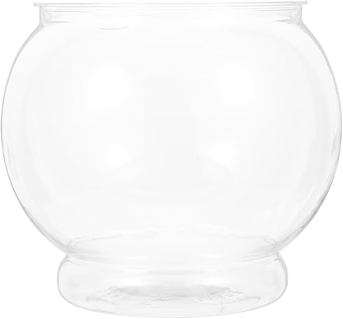 Generic Clear Plastic Fish Bowl Round Fish Tank Globe for Goldfish Tabletop Tank Decor 5.90 X 5.90 X 5.11 in Desktop Aquarium for Home Office Party Display