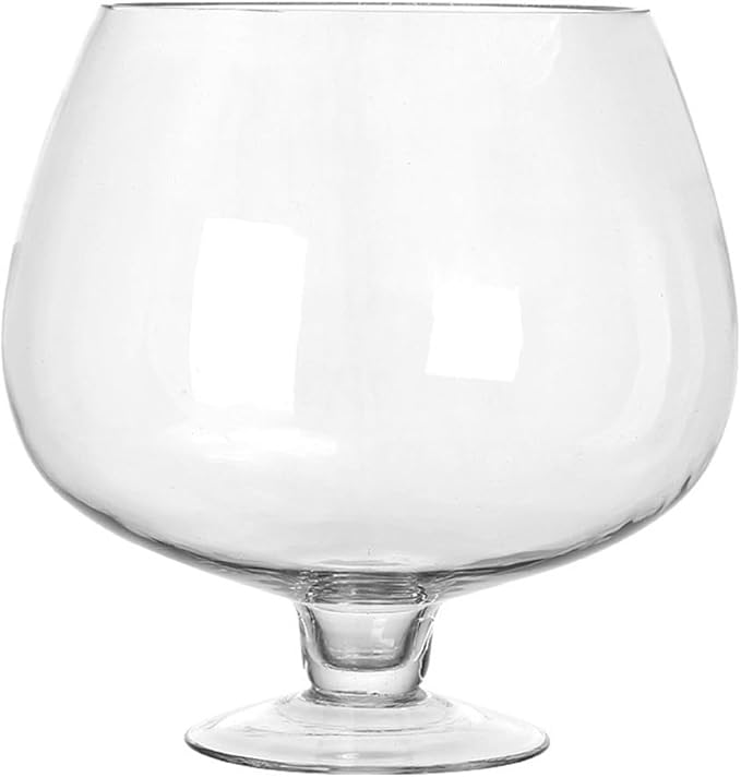 UKCOCO Elegant Glass Fish Bowl: Multi-Functional Betta Fish Tank, Desktop Goldfish Aquarium - Clear Glass Vase for Home Office Decor, 7.47 Inch