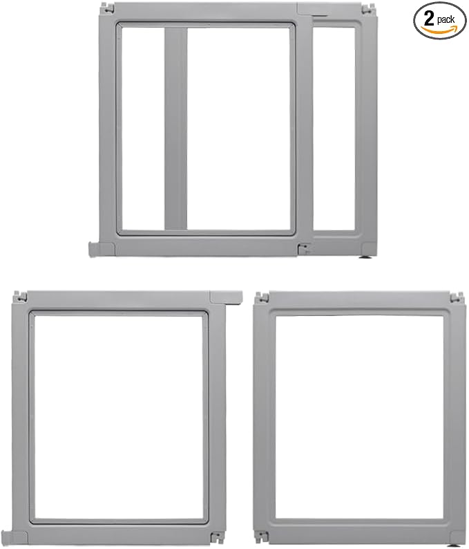 Front Row Clear Plastic Dog Playpen - 6-Panel, 30-inch Height, Durable Indoor/Outdoor Pet Fence, Easy Assembly, Foldable, Small to Medium Dogs and Puppies (Ash Gray, 30", 2)