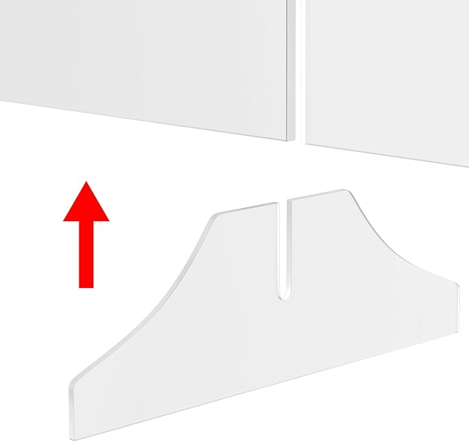Acrylic Support Feet for Clear Dog Gate & Playpen, Freestanding Stability Base, Transparent Replacement Accessories for Acrylic Pet Gate, Fence, Baby Gate – 13.0 × 3.9 × 0.2 in