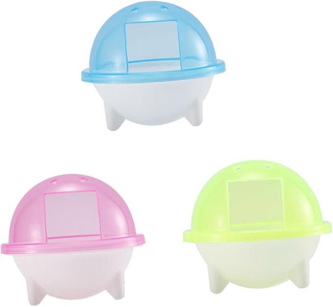 SUPVOX 3pcs Hamster Bathroom Chinchilla Dust Bath Guinea Pig Hideout Pet Cleaning Bath Tub