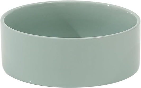 Havniva Ceramic 8.2inch Dog Bowl for Large-Breed Dogs, Anti-Slip and Weighted Pet Food and Water Bowl (Single Bowl - Light Green)