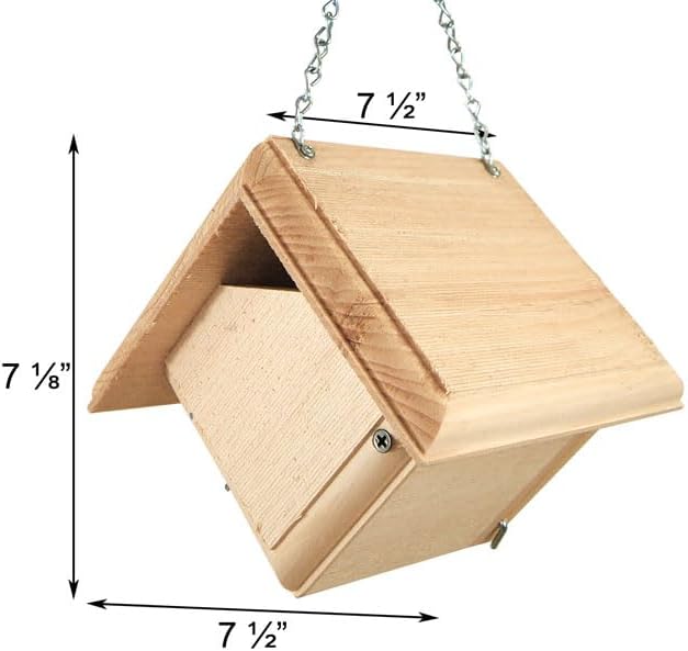 Coveside Carolina Wren Bird Houses – Pack of 3 – Hanging Wooden Nest Boxes for Outdoor Use – Eastern White Pine Construction – Weather-Resistant Wren Houses – Made in USA