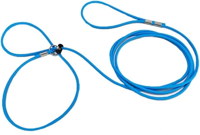 Piggy Poo and Crew 12 Foot Mini Pig Harness Adjustable Harness & Leash for Animals Pigs Ferrets Rabbits Guinea Pigs Dogs Cats Reptile Rodents Small Animals (Blue)
