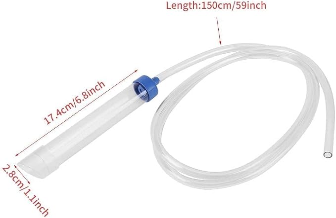 Manual Water Changer Gravel Cleaner Water Filter Syphon Tube Fluids Transfer Tool PVC Sand Vacuum Pump Fish Tank Tool (Small(Fit for: About 30L Small Fish Tank))