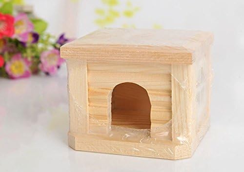 Litewoo Wooden Hamster House Chew Toy Luxury Exquisite House for Mouse Chinchilla Rat Gerbil and Dwarf Hamster