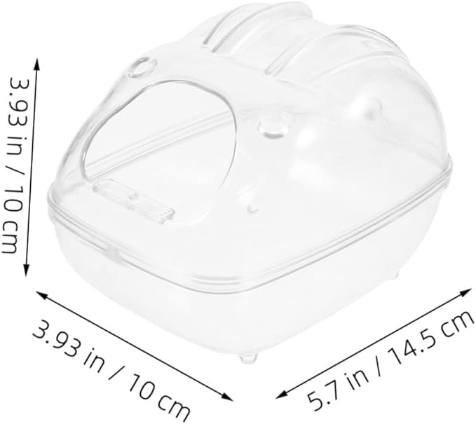 Sosoport Hamster Bath Box Small Pet Bathtub Chinchilla Dust Bath House Sand Substrate Transparent