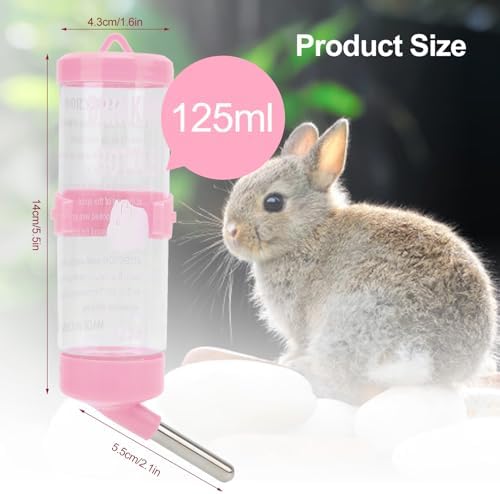 No Drip Water Bottle for Small Pets, 17oz Leak Proof Cage Water Dispenser with Top Fill for Guinea Pig, Hamster, Bunny, Ferret, Hedgehog, Chinchilla