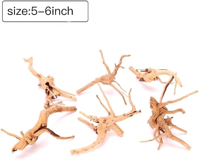 YZHZOM 8pcs Natural Small Spiderwood Driftwood for Aquarium Decor Aquarium Driftwood Freshwater Reptile Driftwood Aquarium spiderwood (spiderwood 5-6inch 8pcs)