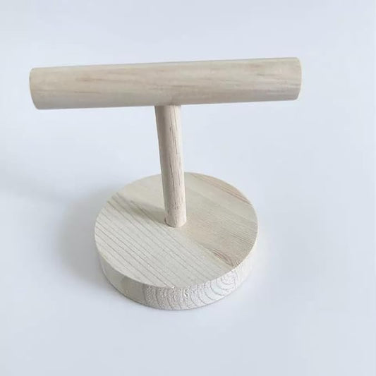Wooden Bird Perch Stand for Small Birds, Tabletop Parrot Play Stand with Round Base, Portable Training Rest Platform for Budgies, Lovebirds, Parakeets, Cockatiels, 10 x 8.5 cm