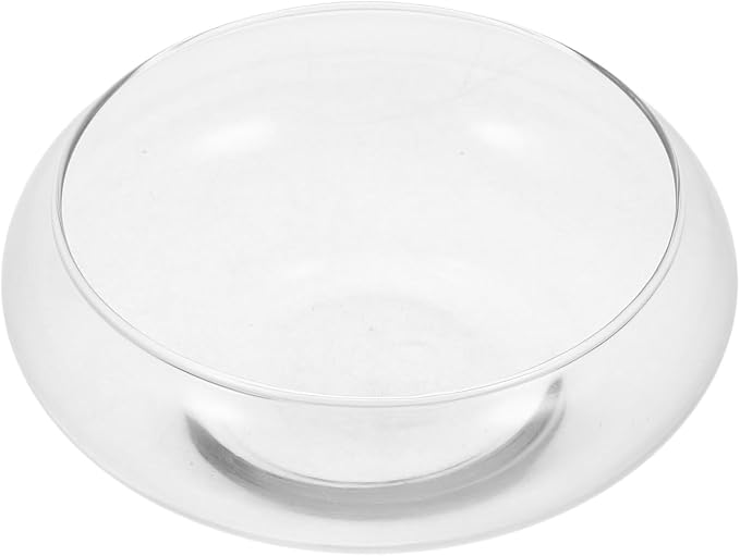 VOSAREA Clear Glass Fish Bowl 5.90 X 5.90 X 2.36 in Round Bubble Vase Hydroponic Bowl for Plants Desktop Glass Flowerpot Terrarium Small Fish Tank Wedding and Home Decor
