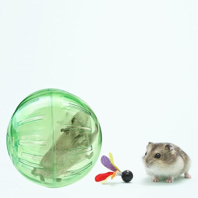 POPETPOP 2pcs Hamster Exercise, 4 Inch Hamster Running Transparent Plastic Wheel Guinea Pig Sports for Dwarf s Small Pets Supply