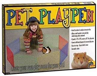 Prevue Pet Products Multi-Color Small Pet Playpen - Small Animal Pen for Rabbits, Guinea Pigs, Hamsters, Tortoises, Bunny Enclosure, Easy to Assemble, Indoor & Outdoor Play - Multi-Color