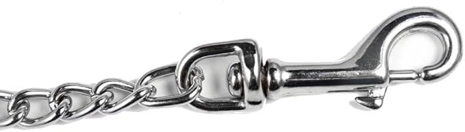 SGODA Metal Chain Heavy Duty Dog Leash, Chew Proof Dog Leash with Soft Handle for Large & Medium Size Pets Walking(4 ft. x 3.0 mm Black)