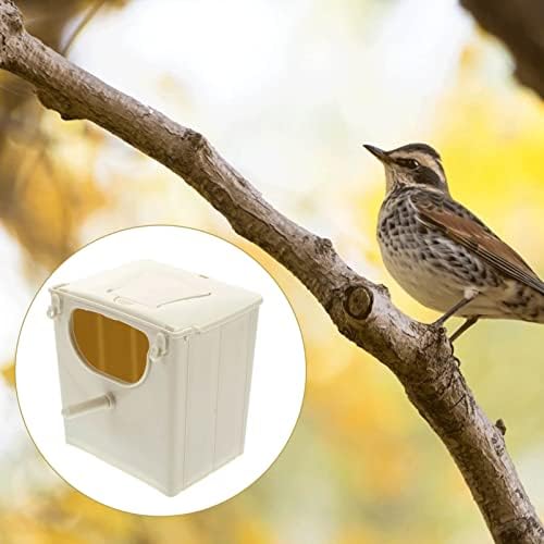 POPETPOP Parakeet Nesting Box, Bird Nest Breeding Box Bird Hut Cage Mounted Plastic Nesting Boxes for Cockatiel Budgie Parrot 2Pcs Bird Cage