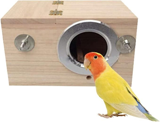 Ochine Parakeet Nesting Box Bird House Wood Breeding Box Parrots Mating Box, Pet Wood Parakeet Nest Box Bird House for Lovebirds Budgie Finch Cockatoo Canary and Medium-Sized Birds