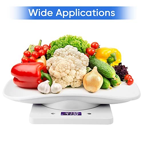 Digital Pet Scale, LCD Animal Scale, 0-22Pound High Accuracy Electronic Weighing Scale, Multifunctional Electronic Weighing Scale for Small Animals Hamster Birds Kittens (No Battery Included)