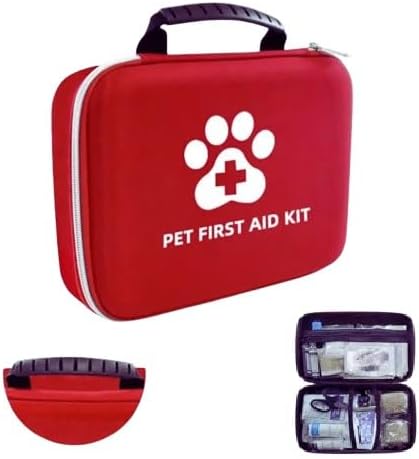 PAWSPLAY Pet First Aid Kit for Dogs & Cats, 101-Piece Emergency Kit with Bandages, Wound Care, Tick Remover, Nail Clipper, Portable Waterproof Travel Kit for Hiking, Camping, Car & Home Safety