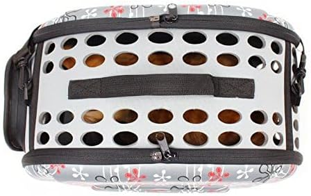 Foldable Pet Dog Cat Carrier Cage Collapsible Travel Kennel - Portable Pet Carrier Outdoor Shoulder Bag for Puppy Dog Cat Small Medium Large Animal (M, Grey)